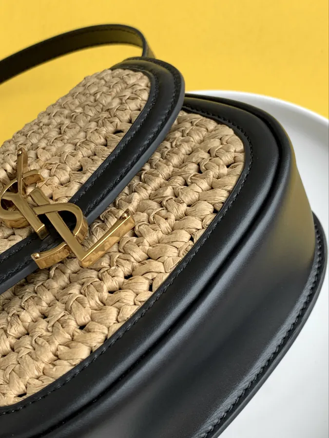 YSL Saia Small Grass Basket Handle Bag