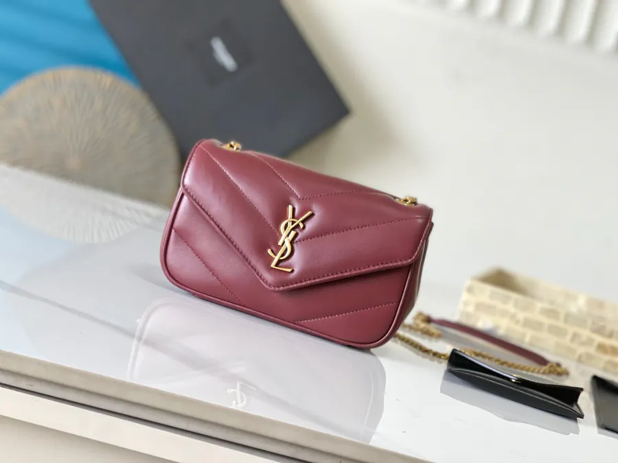 LouLou Mini Envelope Bag in Grained Calfskin