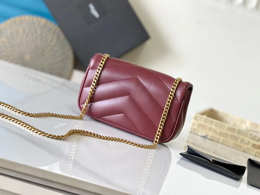 LouLou Mini Envelope Bag in Grained Calfskin