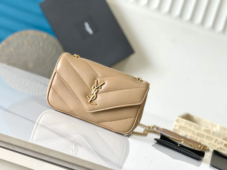 LouLou Mini Envelope Bag in Grained Calfskin