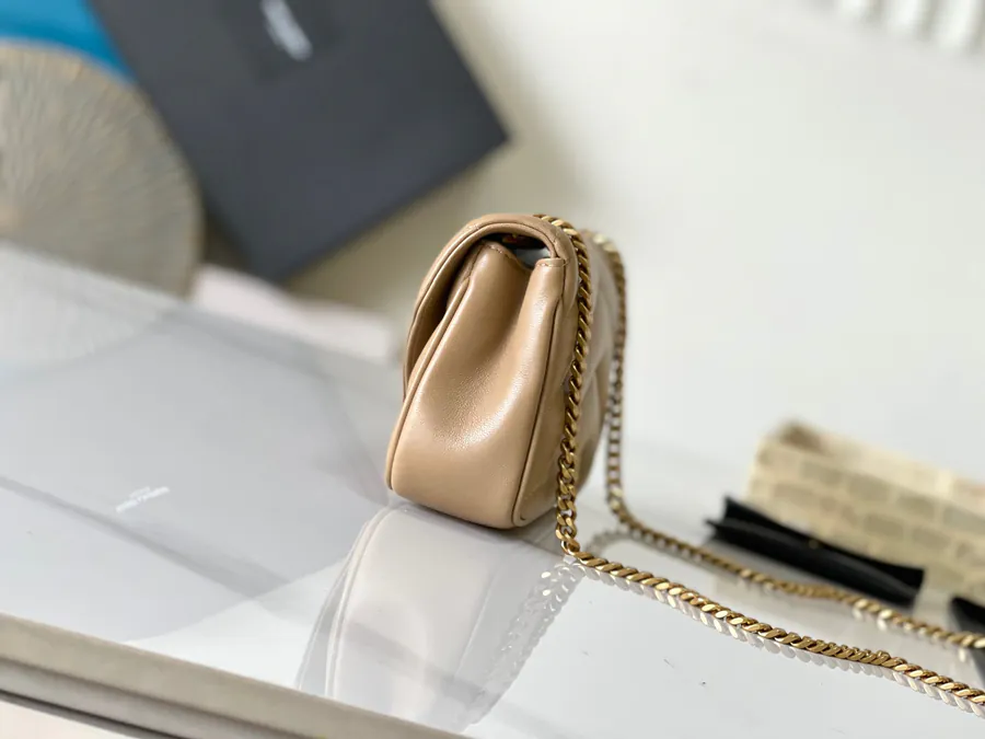 LouLou Mini Envelope Bag in Grained Calfskin