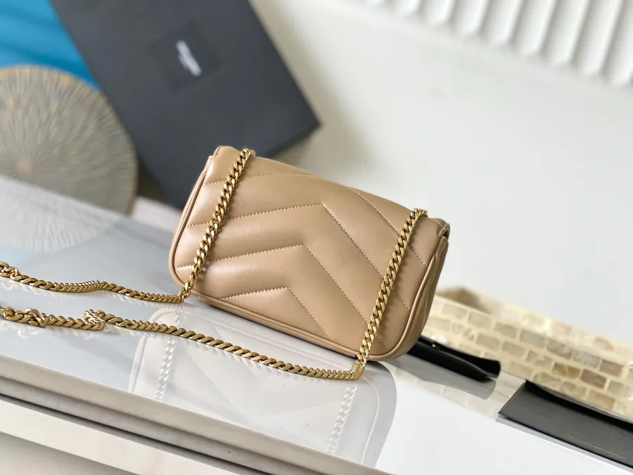 LouLou Mini Envelope Bag in Grained Calfskin