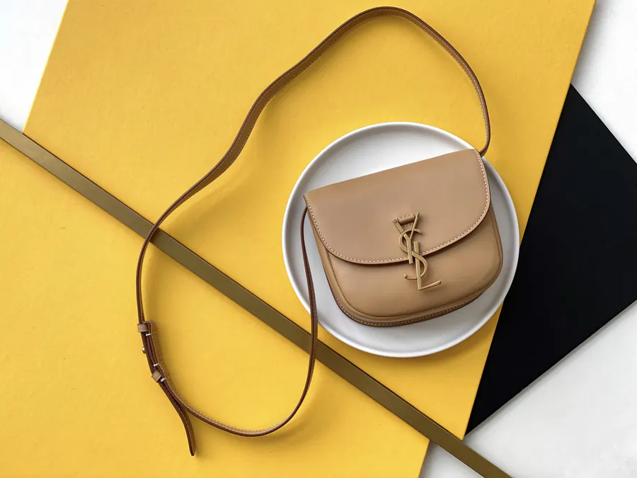 KAIA Small Vintage Style Bucket Bag in Grained Calfskin