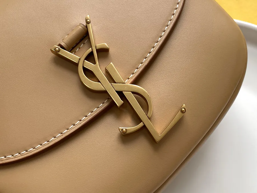 KAIA Small Vintage Style Bucket Bag in Grained Calfskin