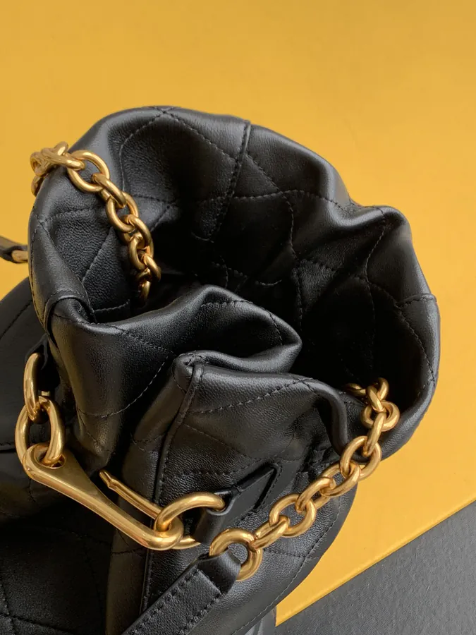 YSL LE MAILLON Hook Closure Bucket Bag
