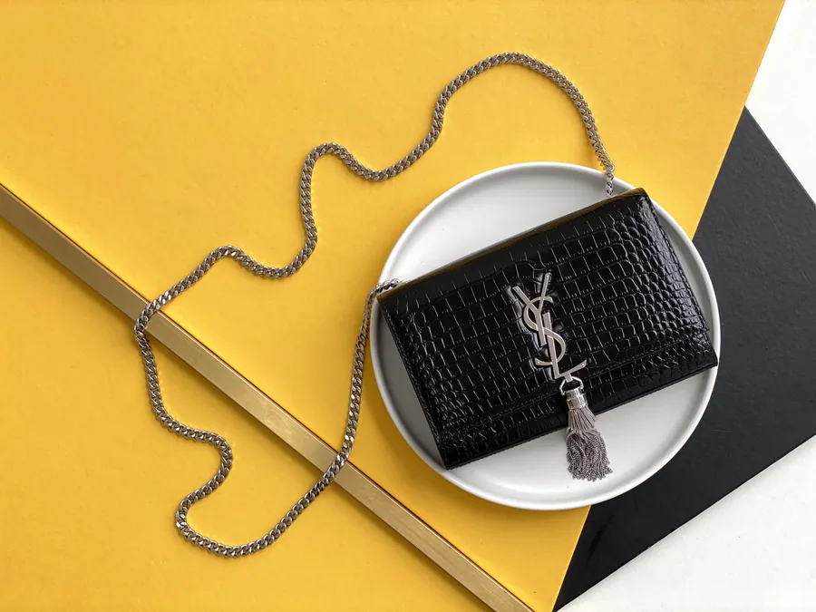 KATE Eel Texture Chain Drop Bag with Magnetic Clasp