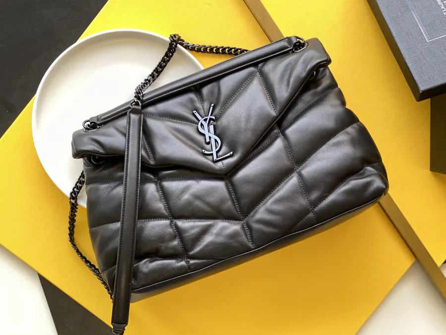 LOULOU PUFFER Grained Lamb Leather Large Bag