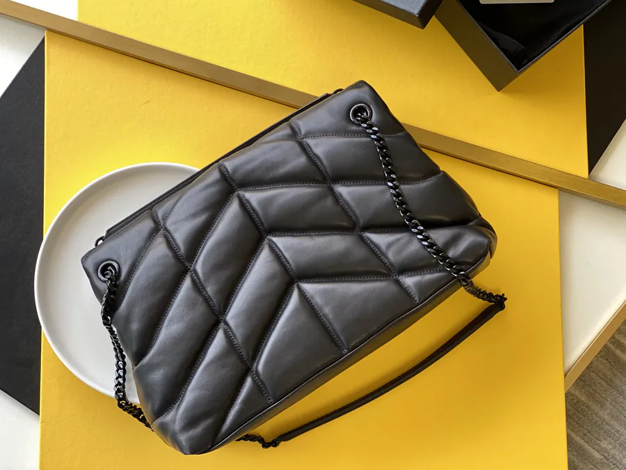 LOULOU PUFFER Grained Lamb Leather Large Bag