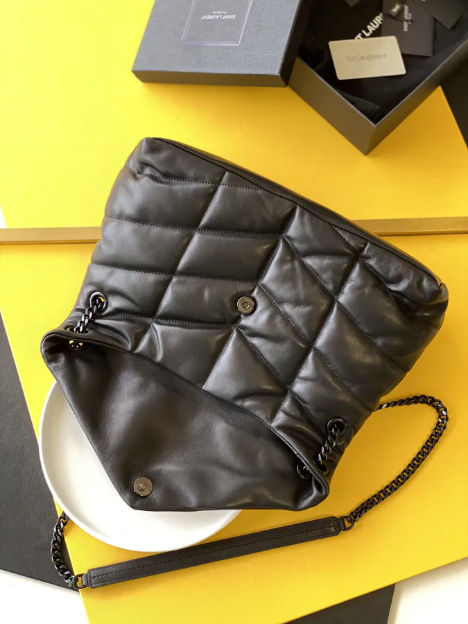 LOULOU PUFFER Grained Lamb Leather Large Bag