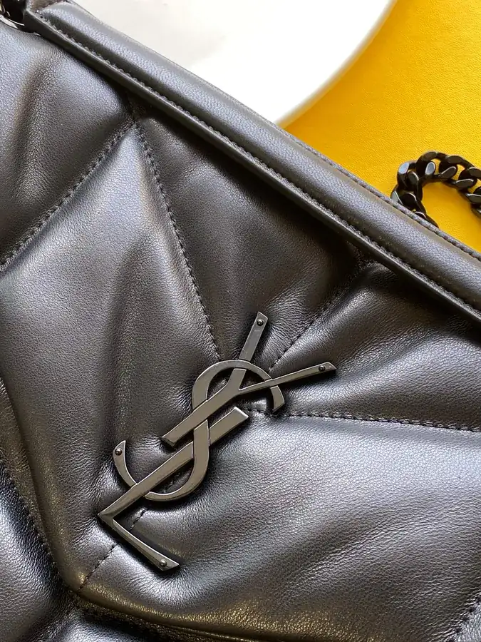 LOULOU PUFFER Grained Lamb Leather Large Bag