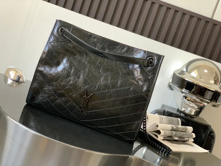 Nikki Shopping Bag Italian Grained Oiled Calfskin