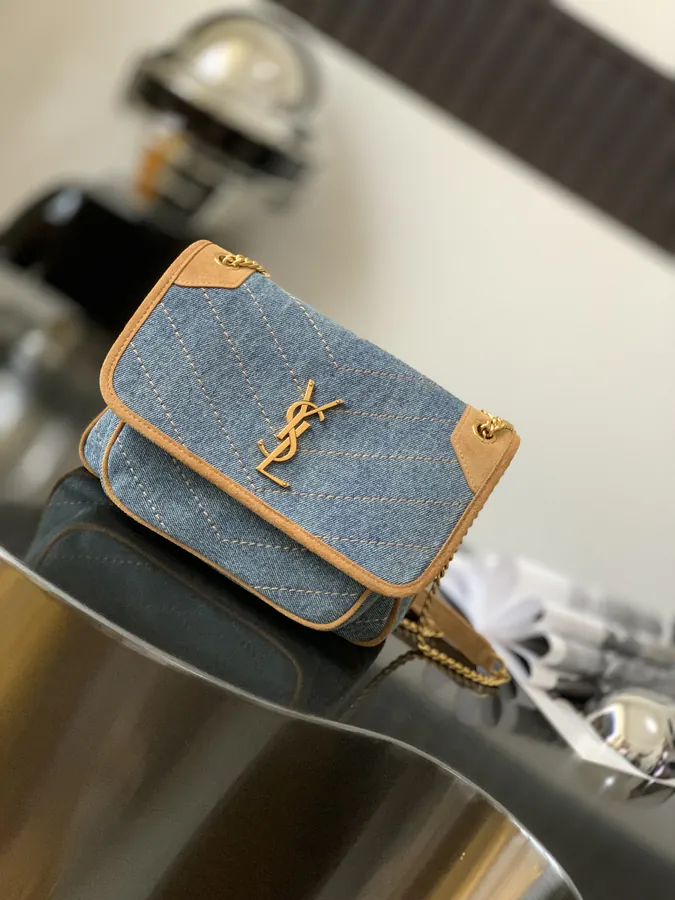 YSL Saint Laurent Premium Original Calfskin Denim Bag