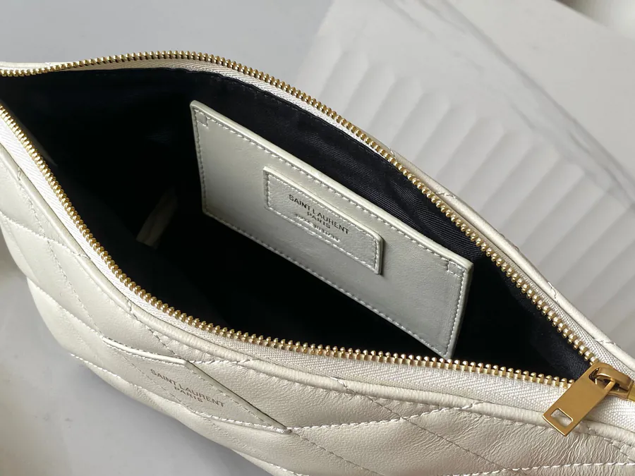 YSL 2023 New Grained Calfskin Zip Bucket Bag