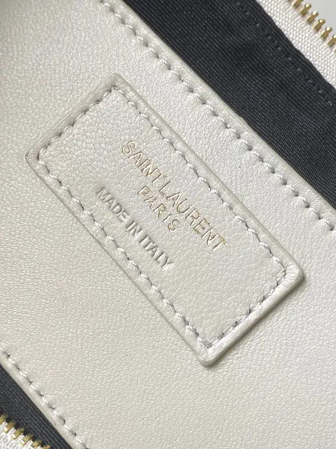 YSL 2023 New Grained Calfskin Zip Bucket Bag