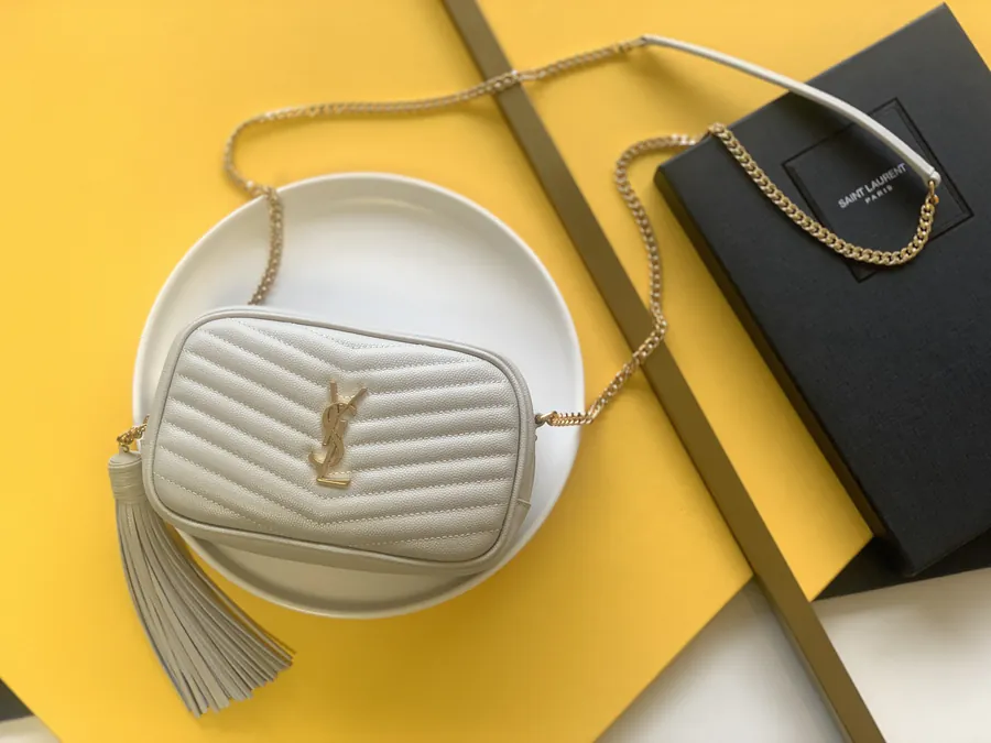 YSL Lou Mini Bag Mini Camera Bag with Grained Calfskin