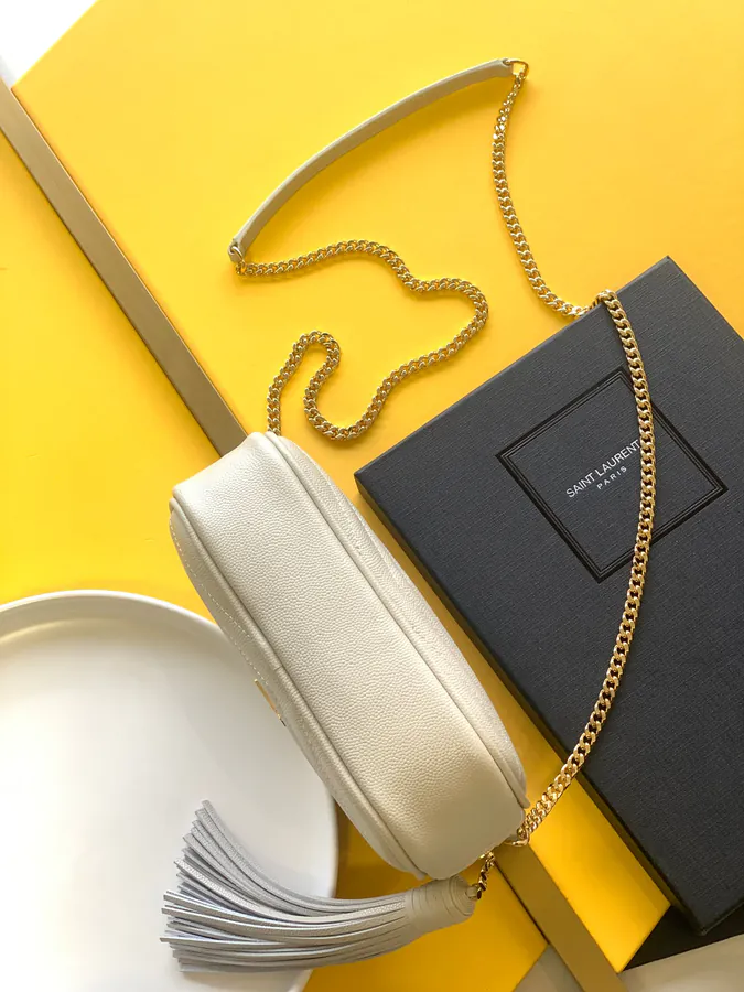 YSL Lou Mini Bag Mini Camera Bag with Grained Calfskin
