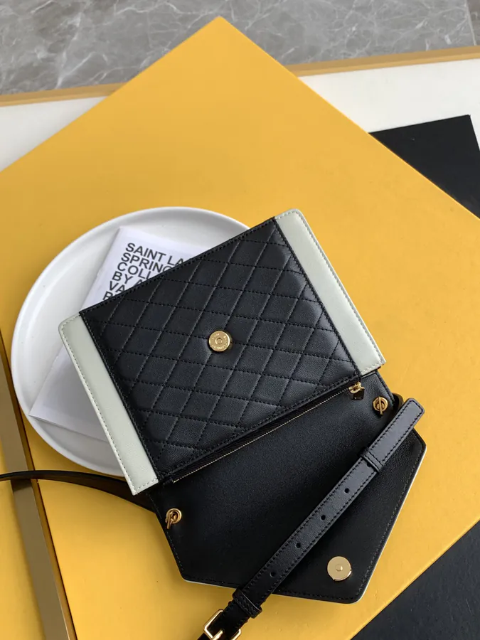 GABY Mini Envelope Bag Italian Goat Leather, Full Leather, Custom Metal Logo