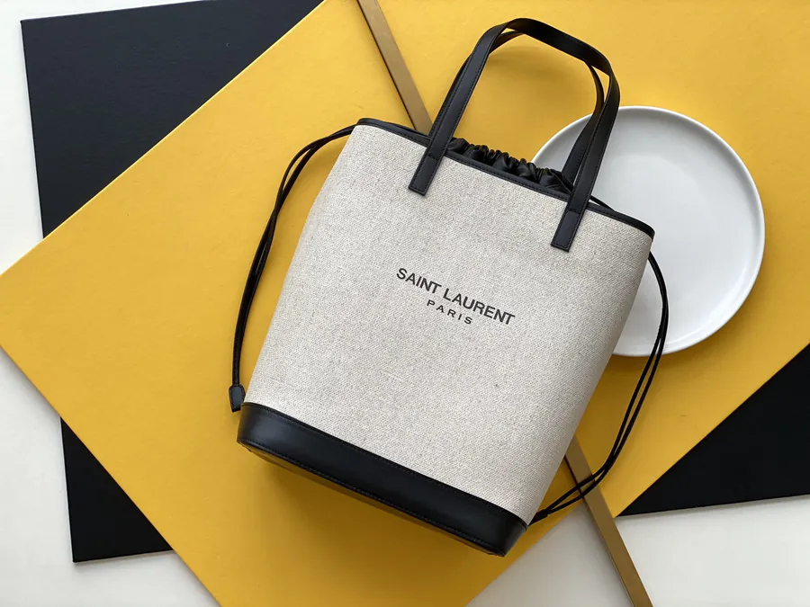 YSL Saint Laurent Teddy Bandana Canvas Tote Bag