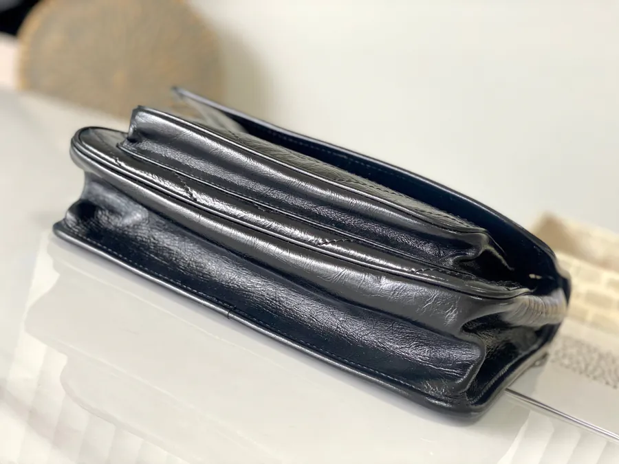 Niki Mini Bag with Black Silver Chain