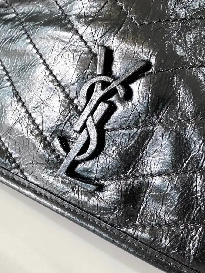 Niki Mini Bag with Black Silver Chain