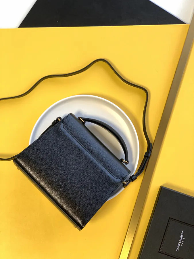 Cassandra Handbag Grained Calfskin Rotating Metal Clasp