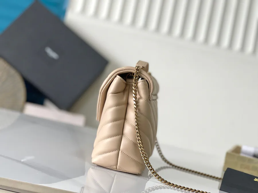 Loulou 25cm Bucket Bag in Apricot