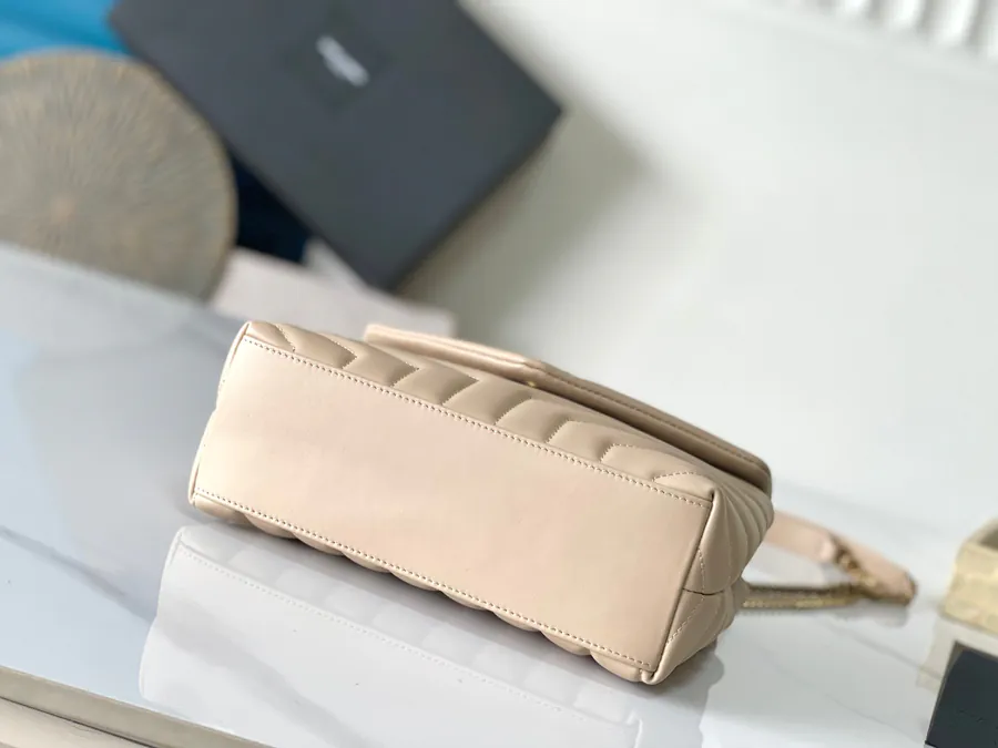 Loulou 25cm Bucket Bag in Apricot