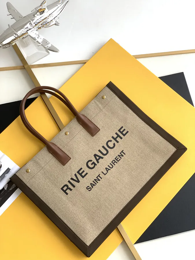 Rive Gauche Tote Bag Custom Imported Waterproof Canvas Material