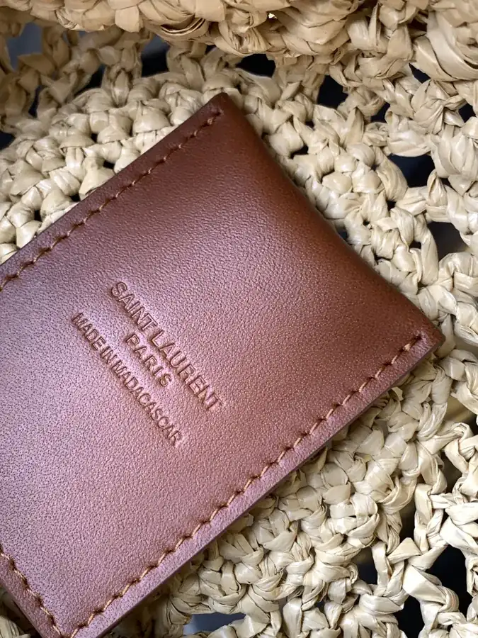YSL Saint Laurent Grass Basket Bag with Hook Closure
