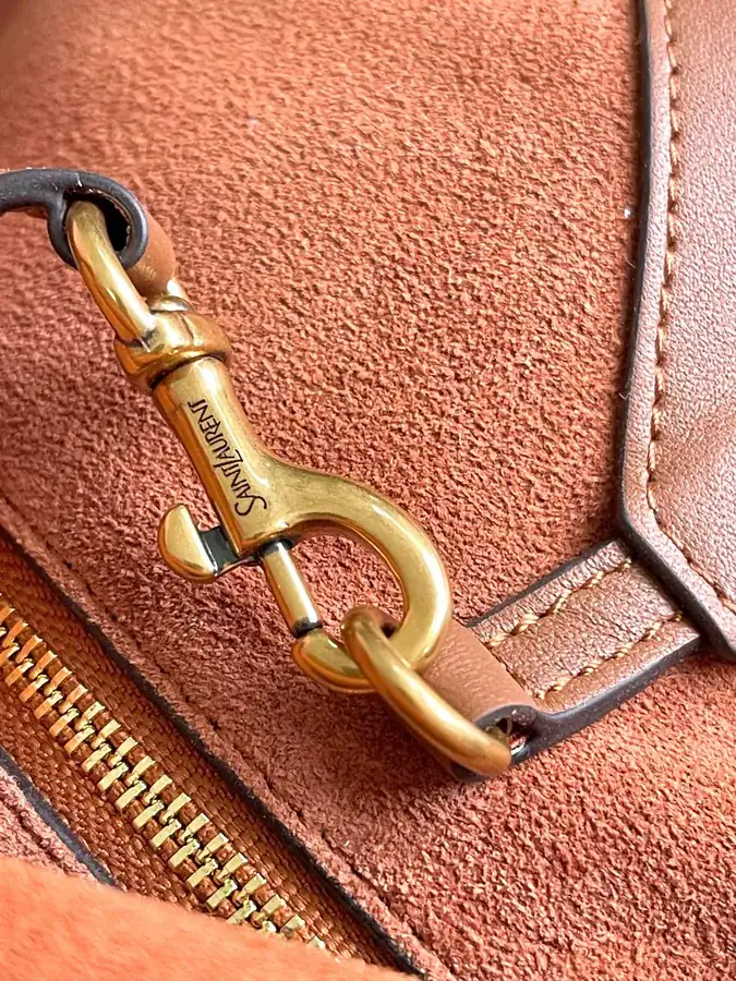 Y Large Grained Leather Hobo Bag