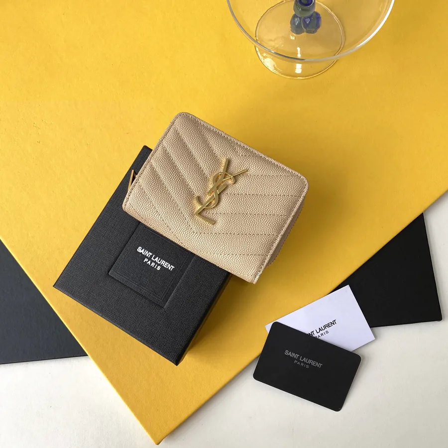 YSL Saint Laurent Premium Wallet Compact Coin Pouch