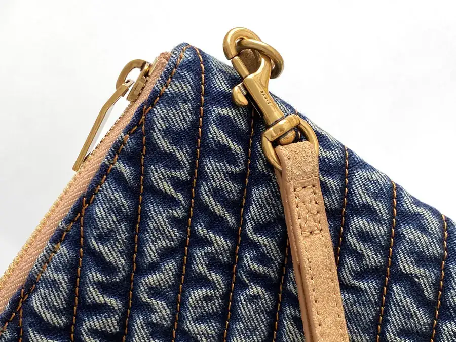 Saint Laurent Paris Denim Bucket Bag with Gold Hardware