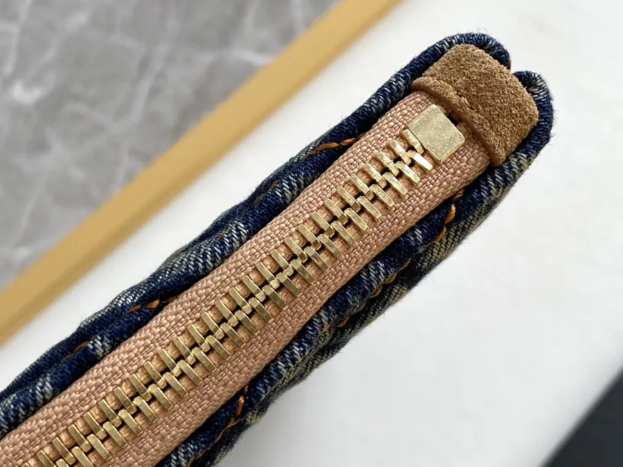 Saint Laurent Paris Denim Bucket Bag with Gold Hardware