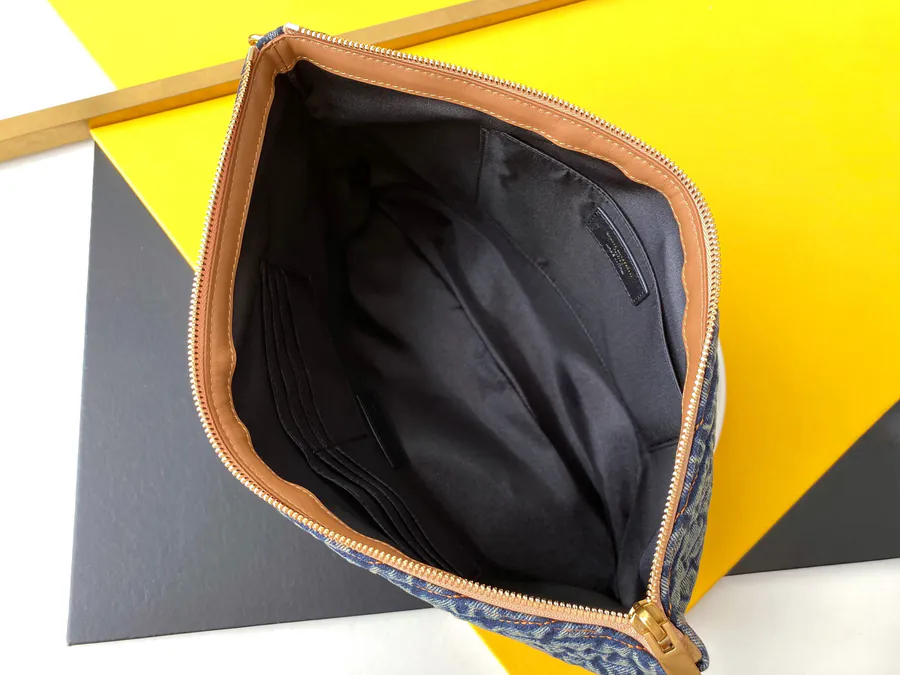 Saint Laurent Paris Denim Bucket Bag with Gold Hardware