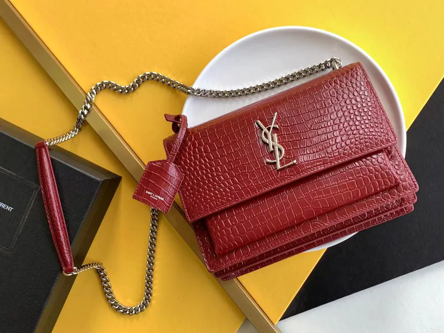 Saint Laurent YSL Premium Original Calfskin Sunset Bag (Large)