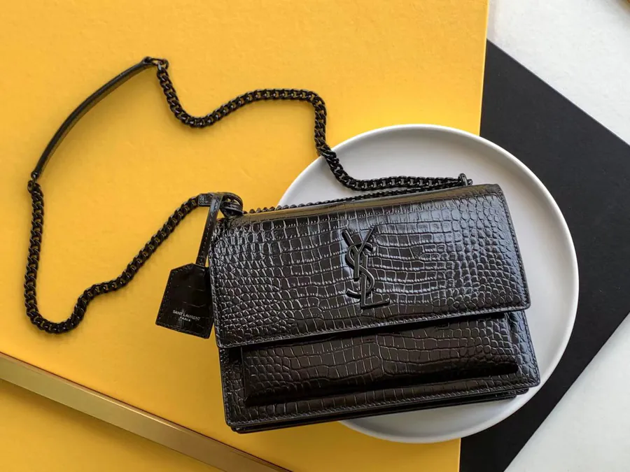 Saint Laurent YSL Premium Original Calfskin Sunset Bag (Large)