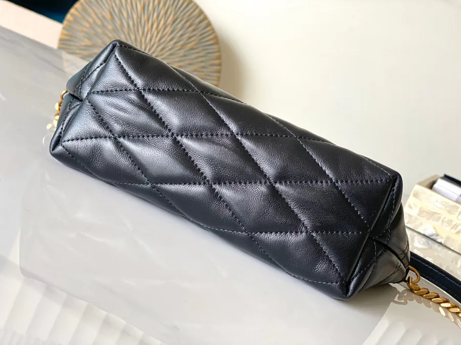 YSL 2023 New Grained Leather Zip Shoulder Bag