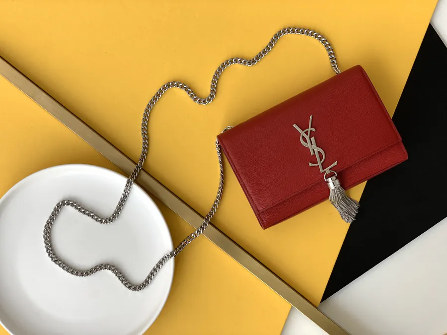 YSL Saint Laurent 20cm Grained Calfskin Crossbody Bag