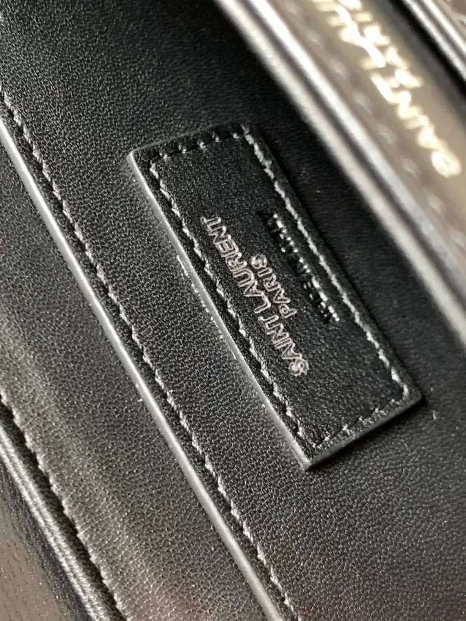 Solferino Box Men's Black Leather with Silver Clasp