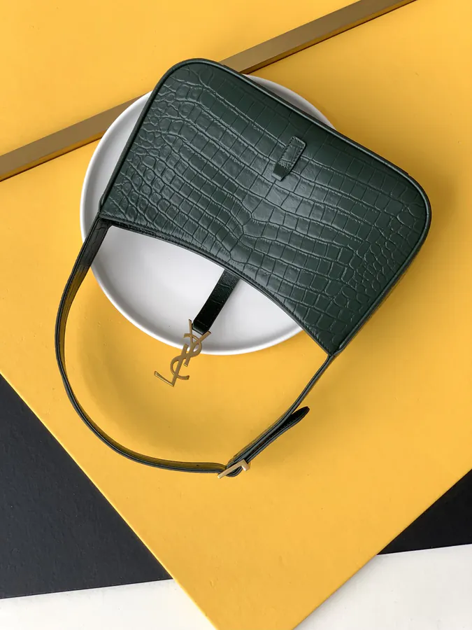 P600 657228 Green Crocodile Skin Crossbody Bag