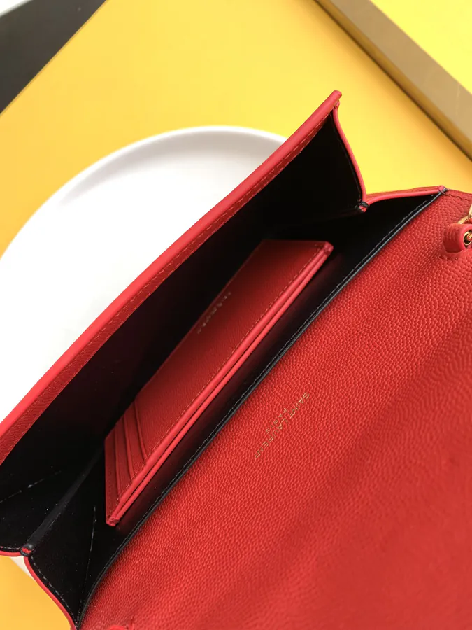 YSL Saint Laurent Premium Original Leather Mini Envelope Bag