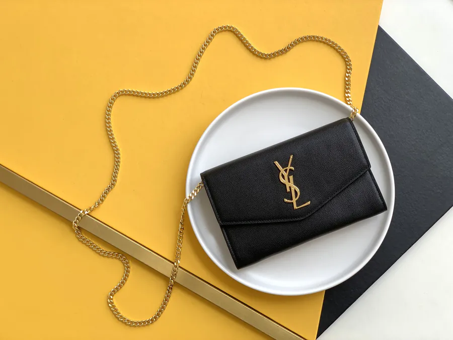 YSL Saint Laurent Mini Envelope Bag with Classic Metal Logo