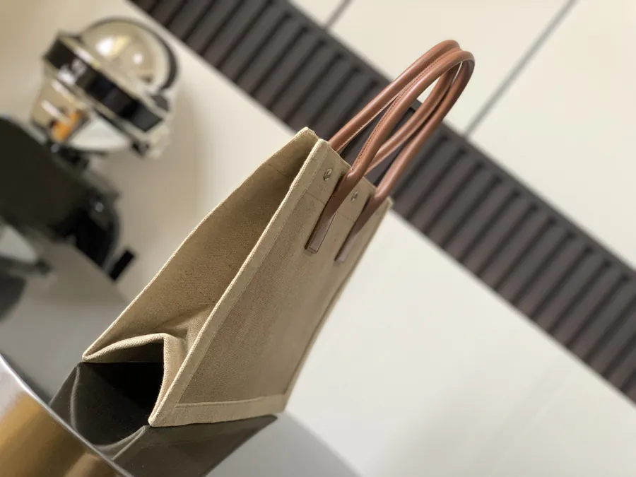 Rive Gauche Tote Bag, Handcrafted with Custom Canvas and Hardware