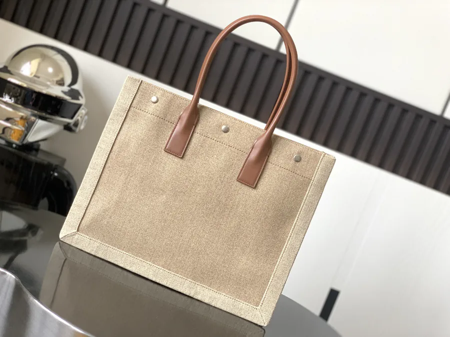 Rive Gauche Tote Bag, Handcrafted with Custom Canvas and Hardware