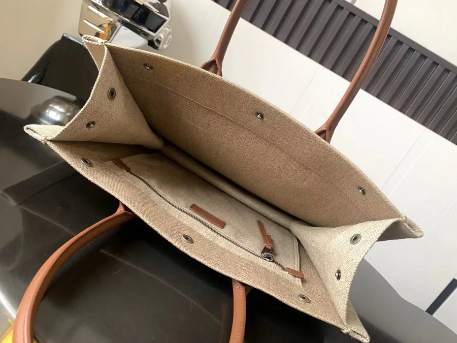 Rive Gauche Tote Bag, Handcrafted with Custom Canvas and Hardware