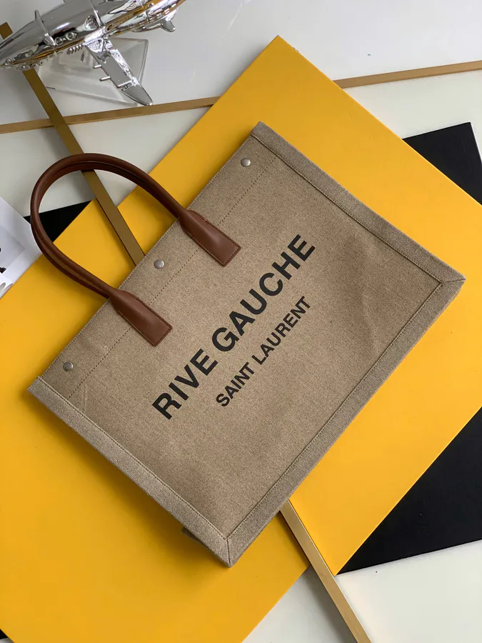 Rive Gauche Tote Bag Custom Imported Waterproof Canvas Material