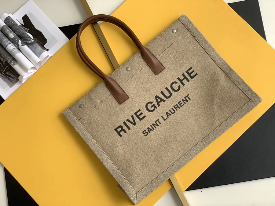 Rive Gauche Tote Bag Custom Imported Waterproof Canvas Material