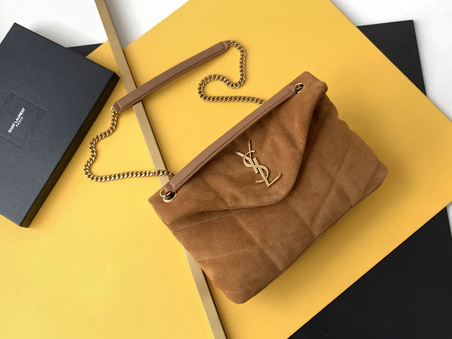 YSL Loulou Puffer Bucket Bag in Grained Calfskin