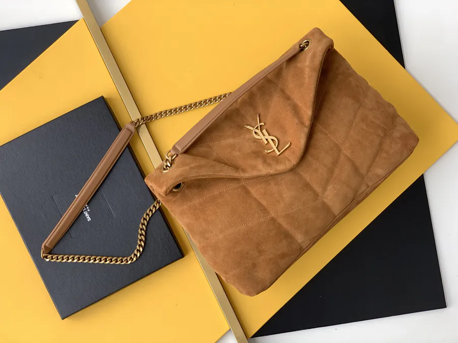 YSL Loulou Puffer Bucket Bag in Grained Calfskin