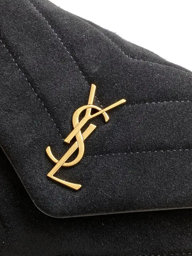 YSL Saint Laurent Velvet绒面金扣手袋